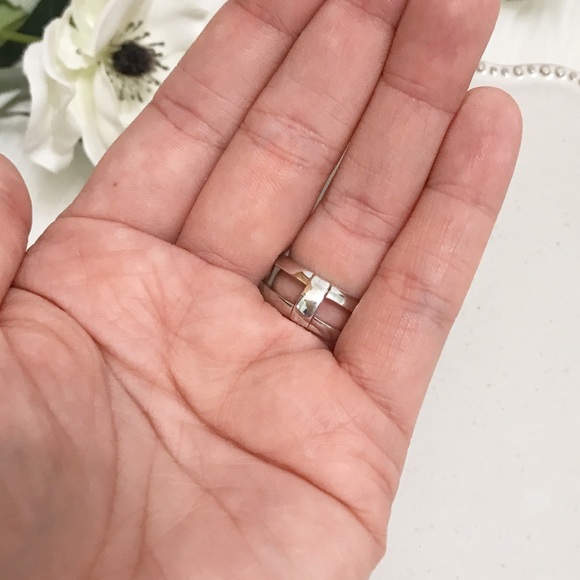 • Vintage • Square CZ Sterling Ring - Picture 3 of 8